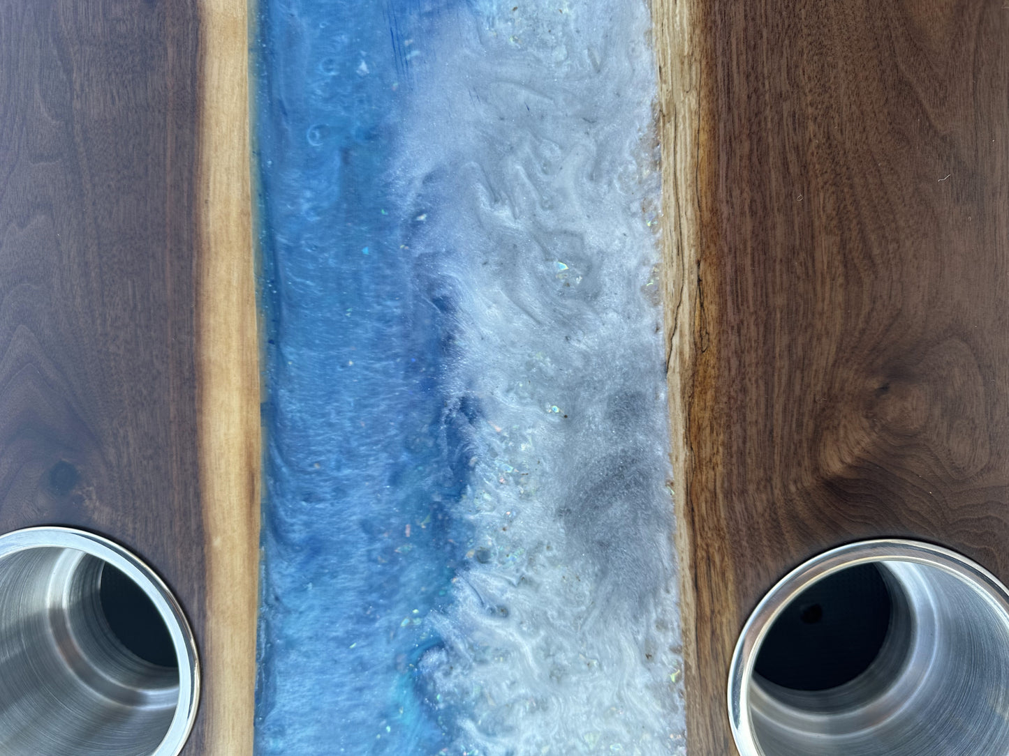 Black Walnut Epoxy River Table (Transom or Cockpit Table)