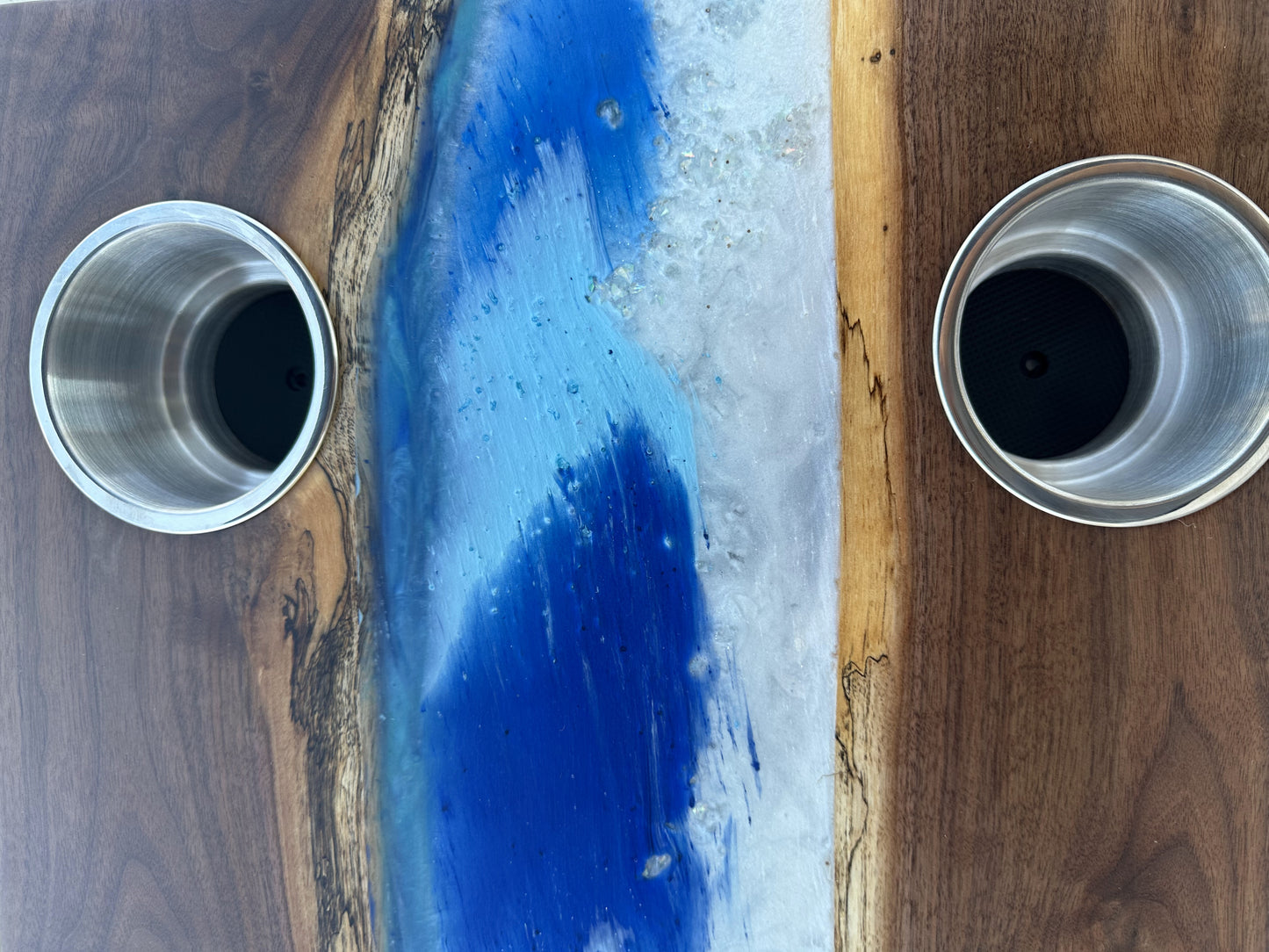 Black Walnut Epoxy River Table (Transom or Cockpit Table)