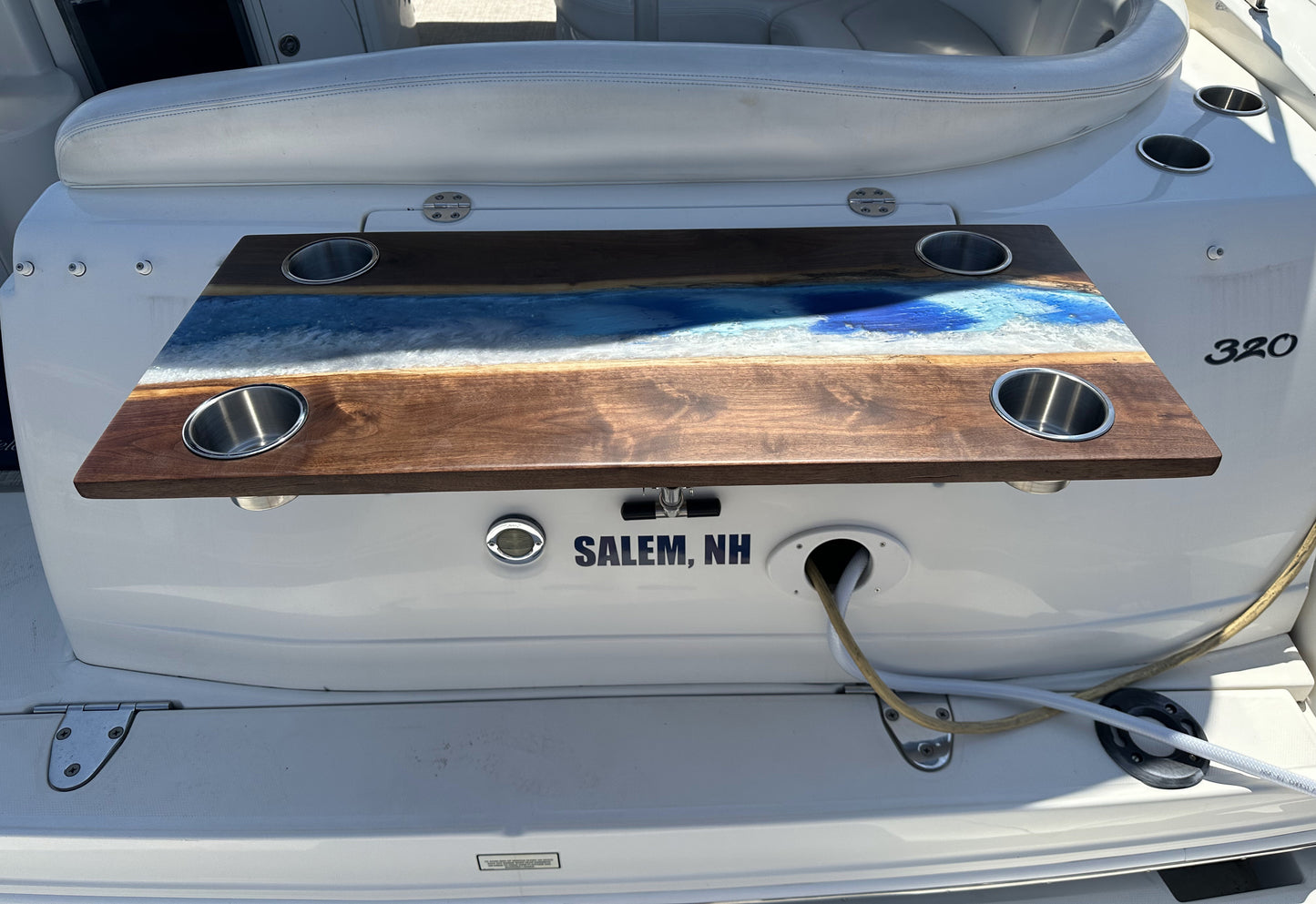Black Walnut Epoxy River Table (Transom or Cockpit Table)
