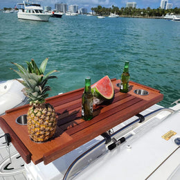 Mahogany Transom Boat Table with Teak Oil Finish – The Transom Table